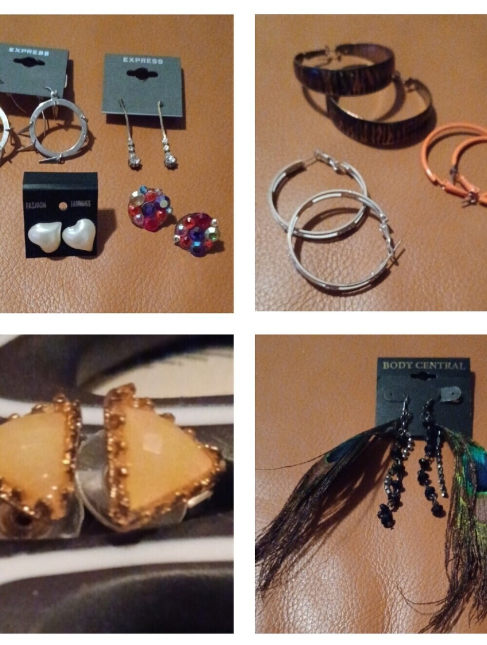 -- Faux Silver and Multicolor Earring Collection